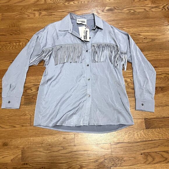 NWT‎ Savanna Jane Studded Fringe Western Button Up Small - Picture 1 of 4